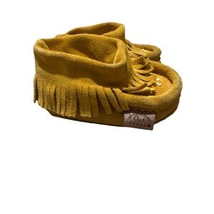 Cozy Mustard Moccasins for Kids